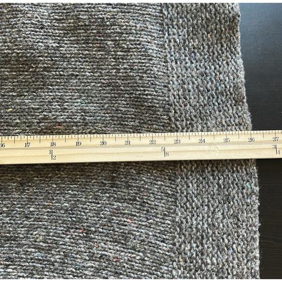 Theory Wool Cashmere Hooded Cardigan Coat Granite Speckled Knit Large Cabincore - Picture 8 of 8